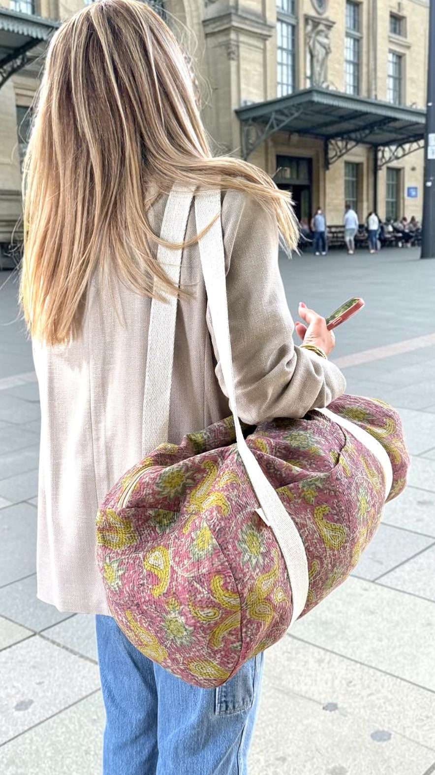 Sac Week-end en Tissu Indien Kantha Aila