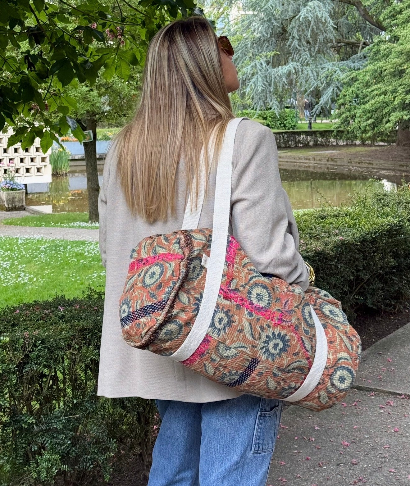 Sac Week-end en Tissu Indien Kantha Abay