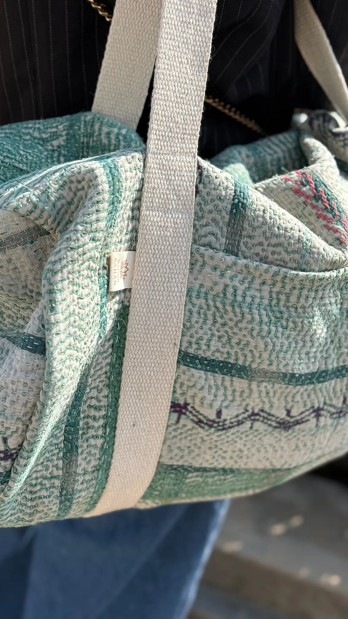 Sac Week-end en Tissu Indien Kantha Ana
