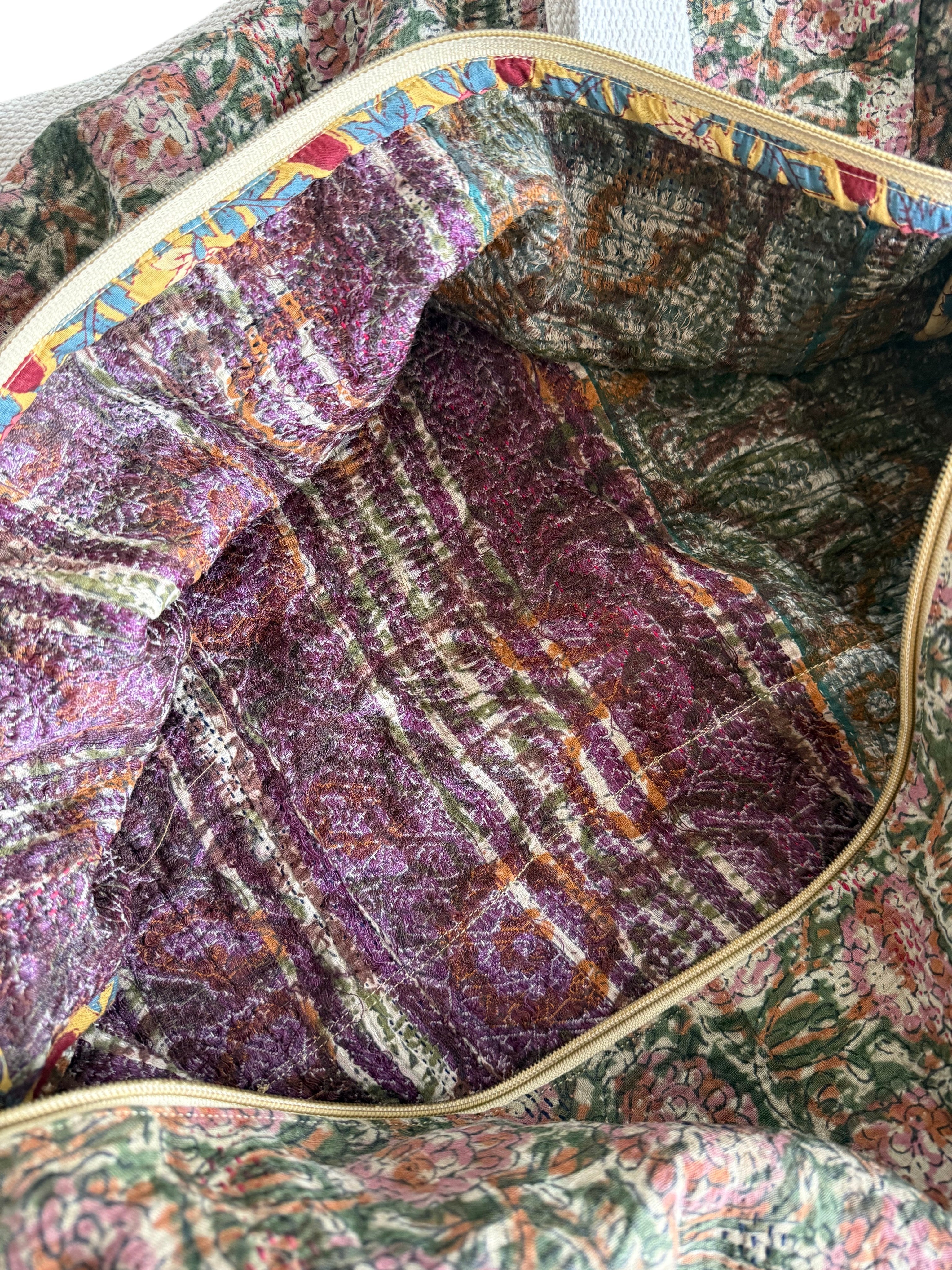 Sac Week-end en Tissu Indien Kantha Alphonse
