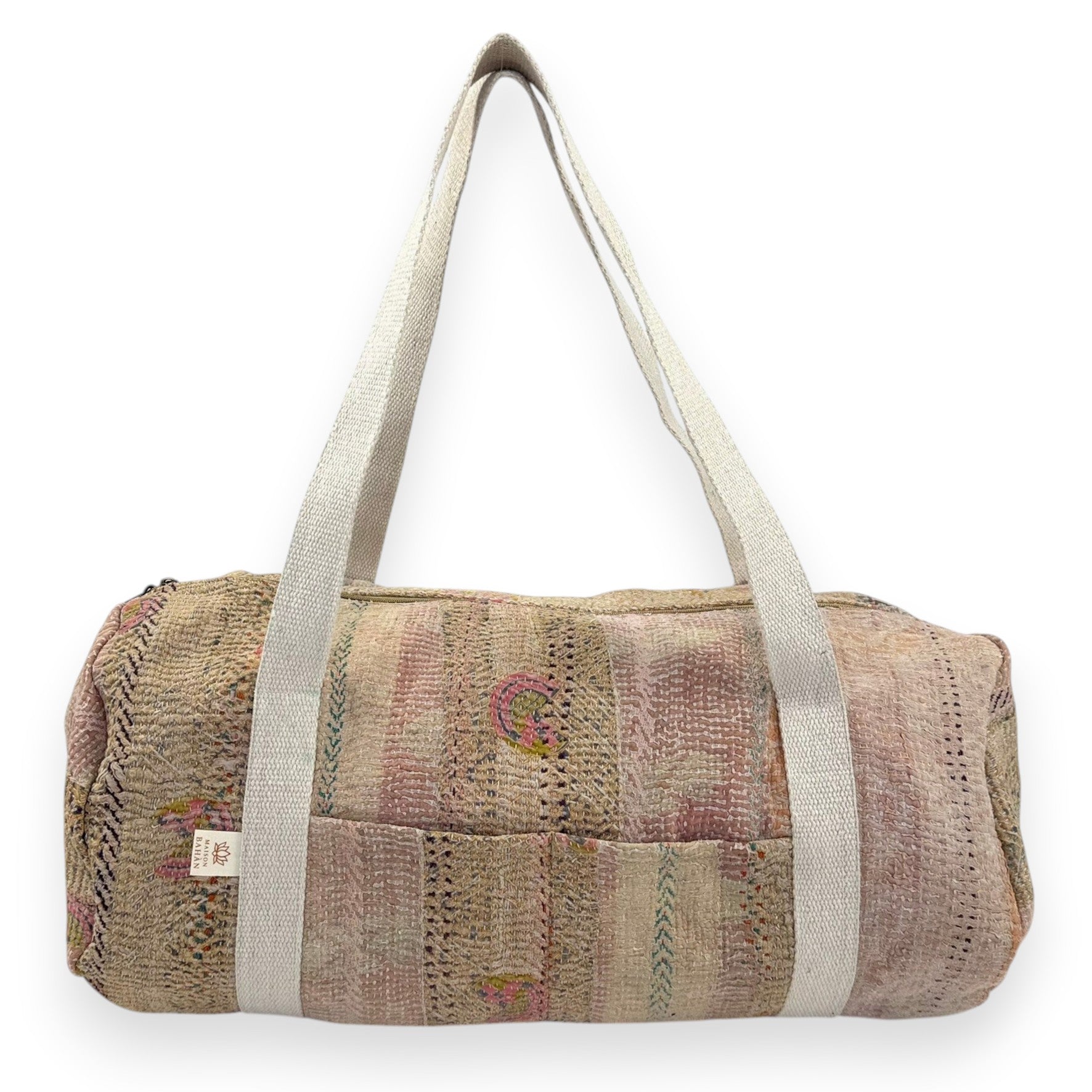 Sac week-end femme Kantha Bagru en coton artisanal vintage sac de voyage bohème Maison Bahan