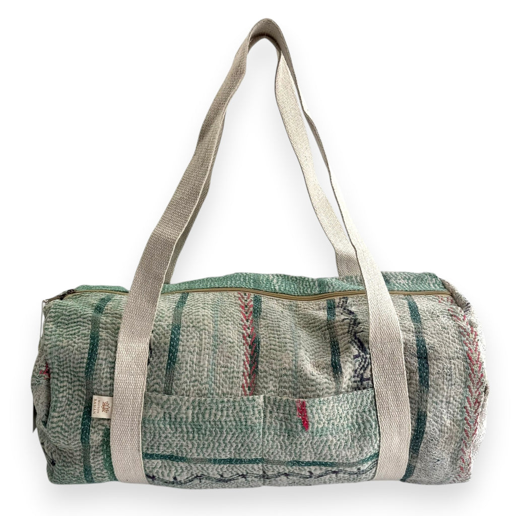 Sac week-end femme Kantha Bagru en coton artisanal vintage sac de voyage bohème Maison Bahan