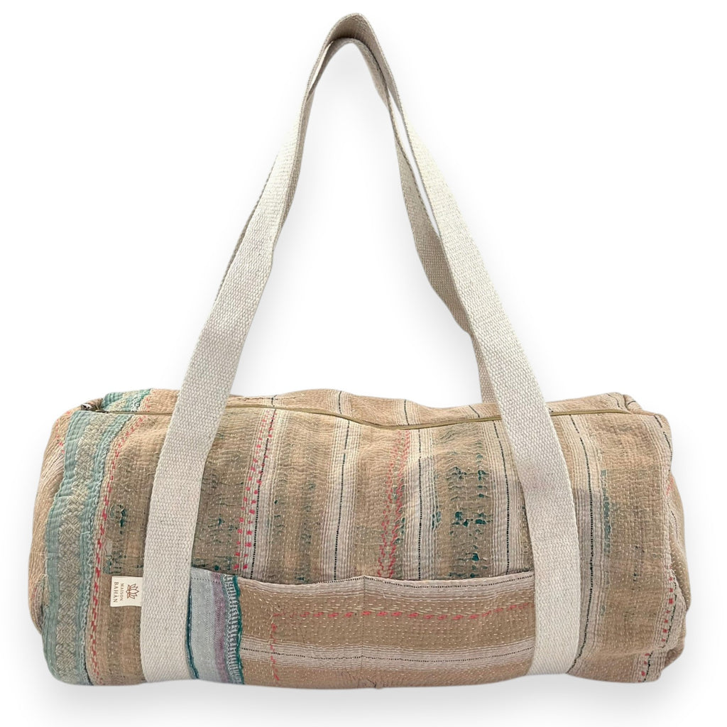 Sac week-end femme Kantha Bagru en coton artisanal vintage sac de voyage bohème Maison Bahan
