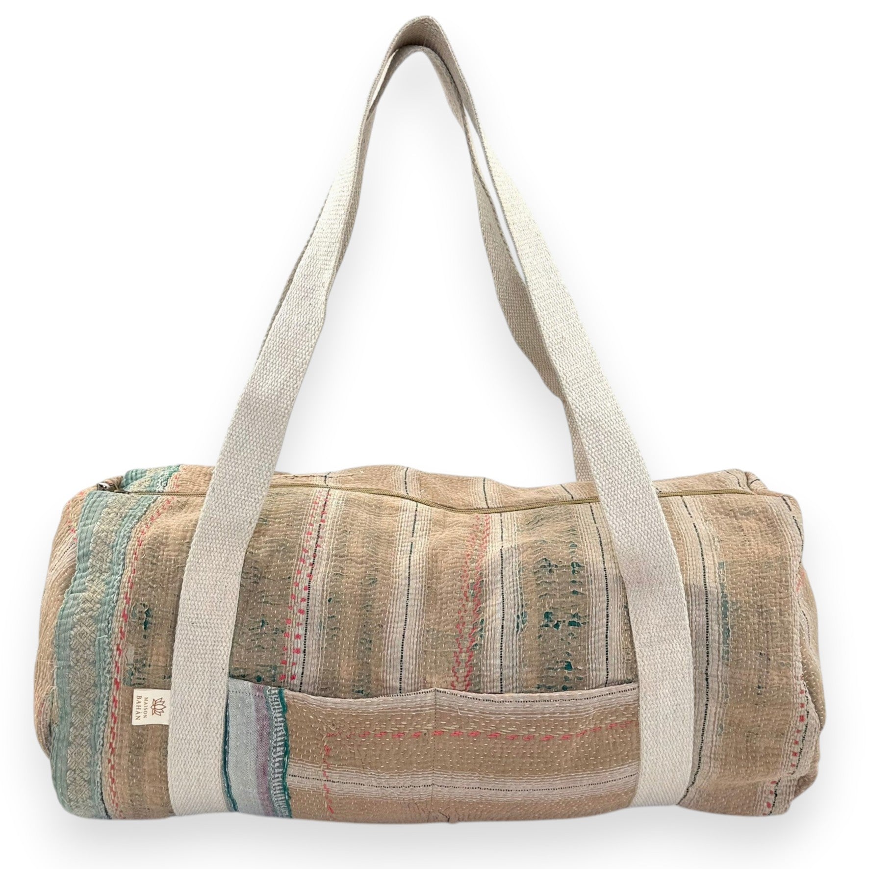 Sac week-end femme Kantha Bagru en coton artisanal vintage sac de voyage bohème Maison Bahan