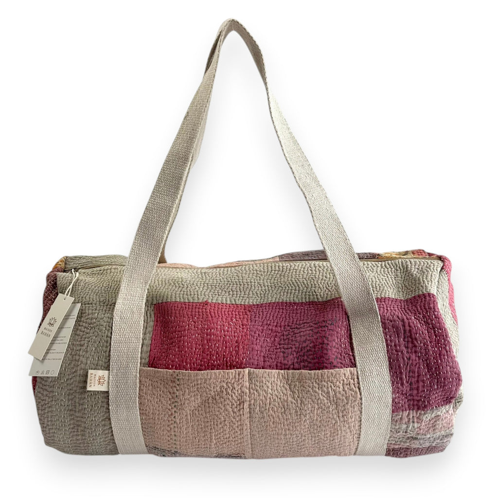 Sac week-end femme Kantha Bagru en coton artisanal vintage sac de voyage bohème Maison Bahan