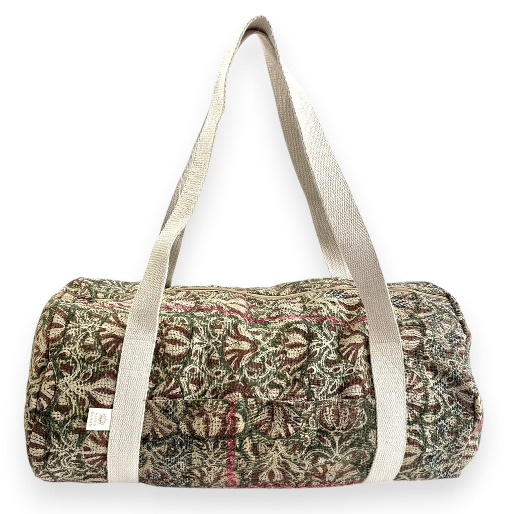 Sac week-end femme Kantha Bagru en coton artisanal vintage sac de voyage bohème Maison Bahan
