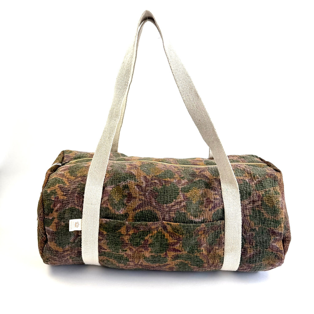 Sac week-end femme Kantha Bagru en coton artisanal vintage sac de voyage bohème Maison Bahan