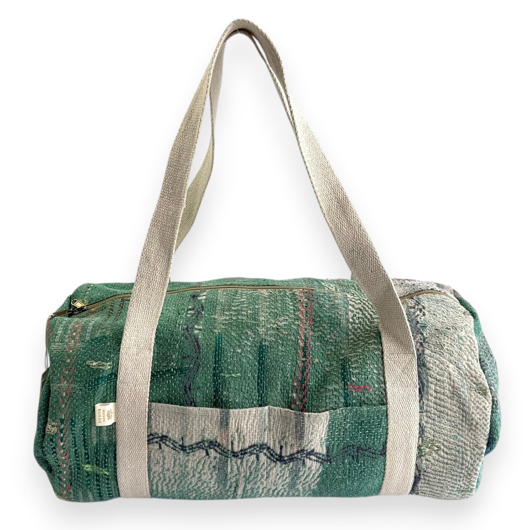 Sac week-end femme Kantha Bagru en coton artisanal vintage sac de voyage bohème Maison Bahan