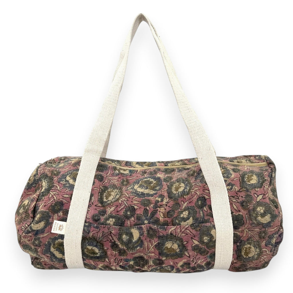 Sac week-end femme Kantha Bagru en coton artisanal vintage sac de voyage bohème Maison Bahan