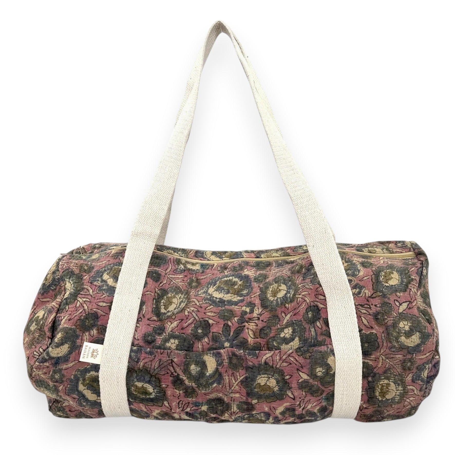 Sac week-end femme Kantha Bagru en coton artisanal vintage sac de voyage bohème Maison Bahan