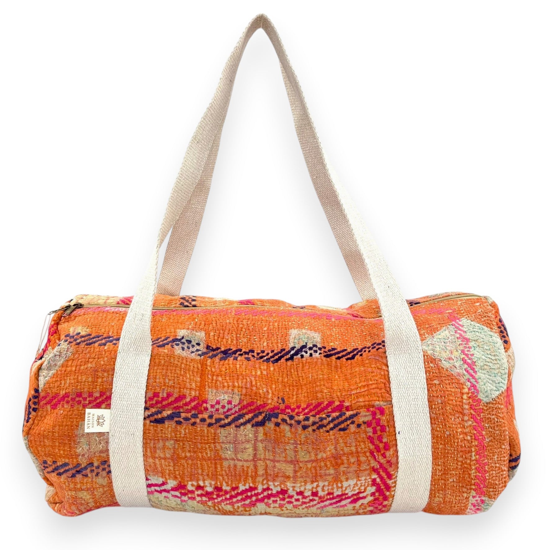 Sac week-end femme Kantha Bagru en coton artisanal vintage sac de voyage bohème Maison Bahan