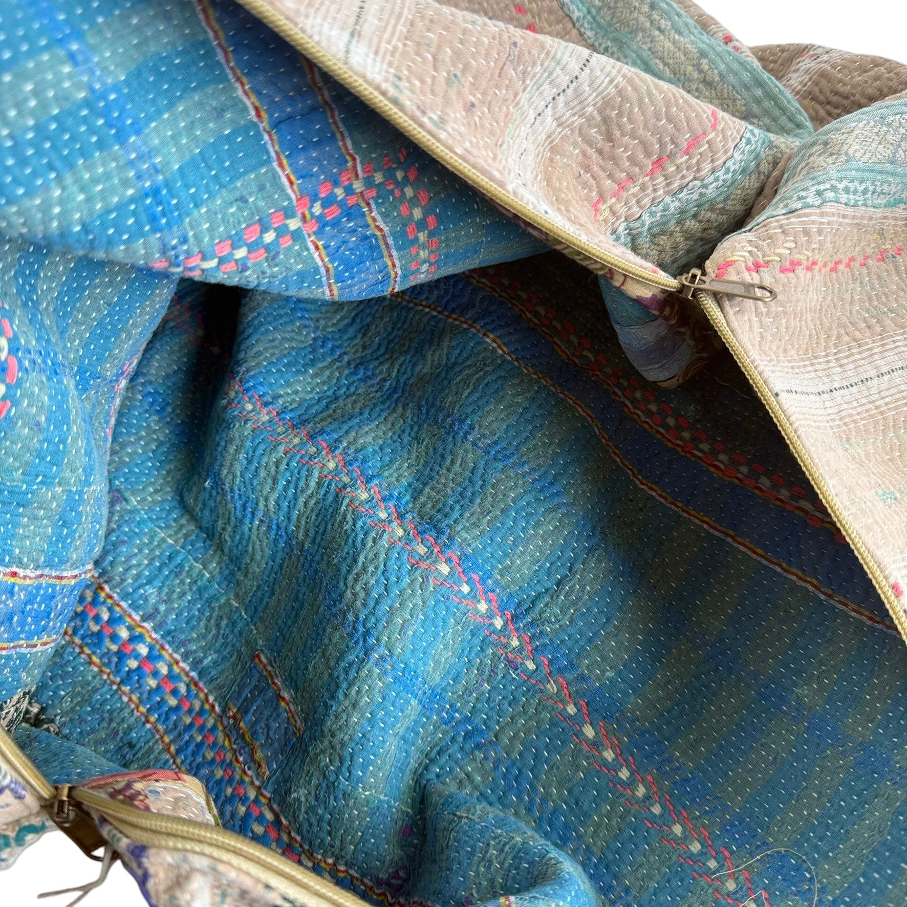 Sac week-end femme Kantha Bagru en coton artisanal vintage sac de voyage bohème Maison Bahan