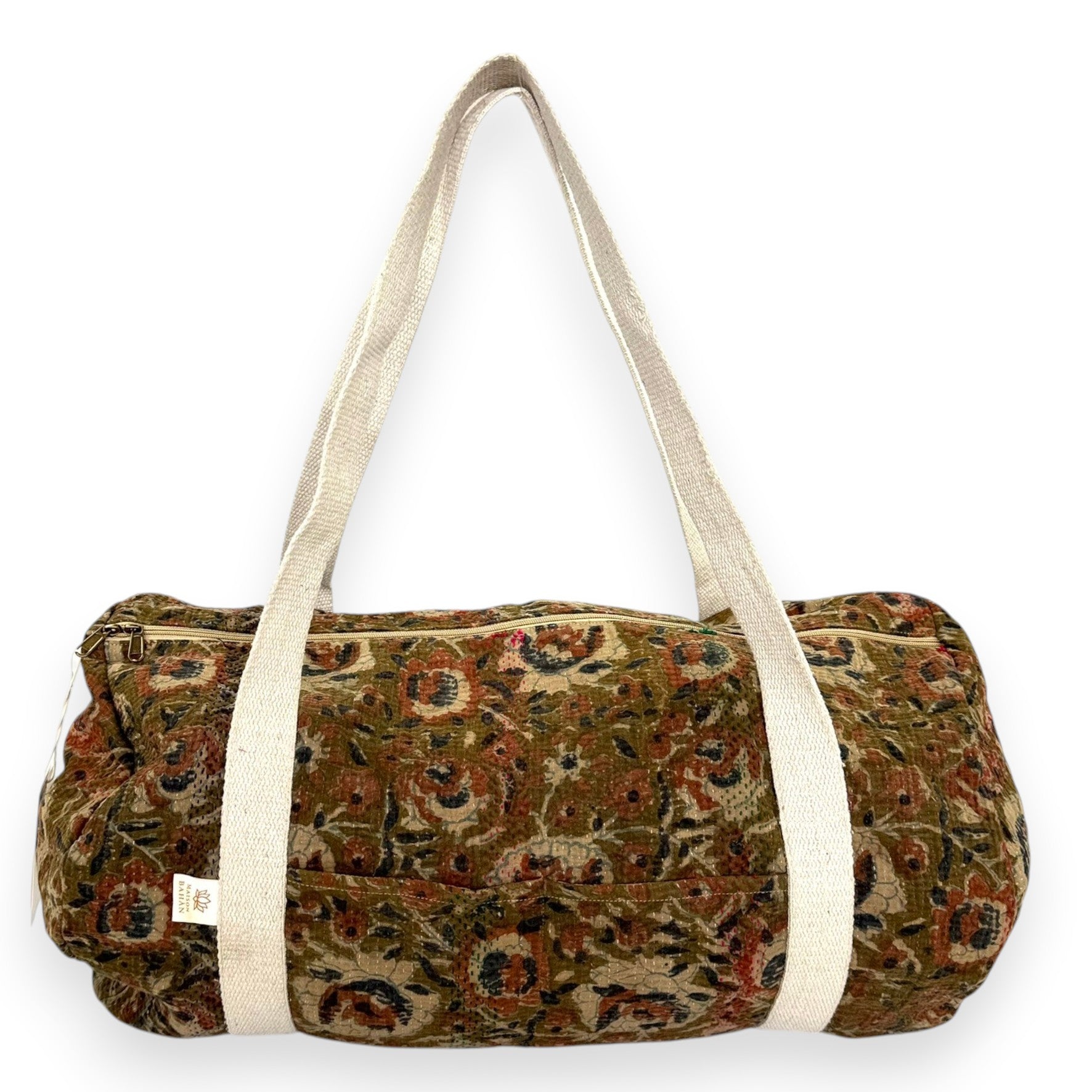 Sac week-end femme Kantha Bagru en coton artisanal vintage sac de voyage bohème Maison Bahan