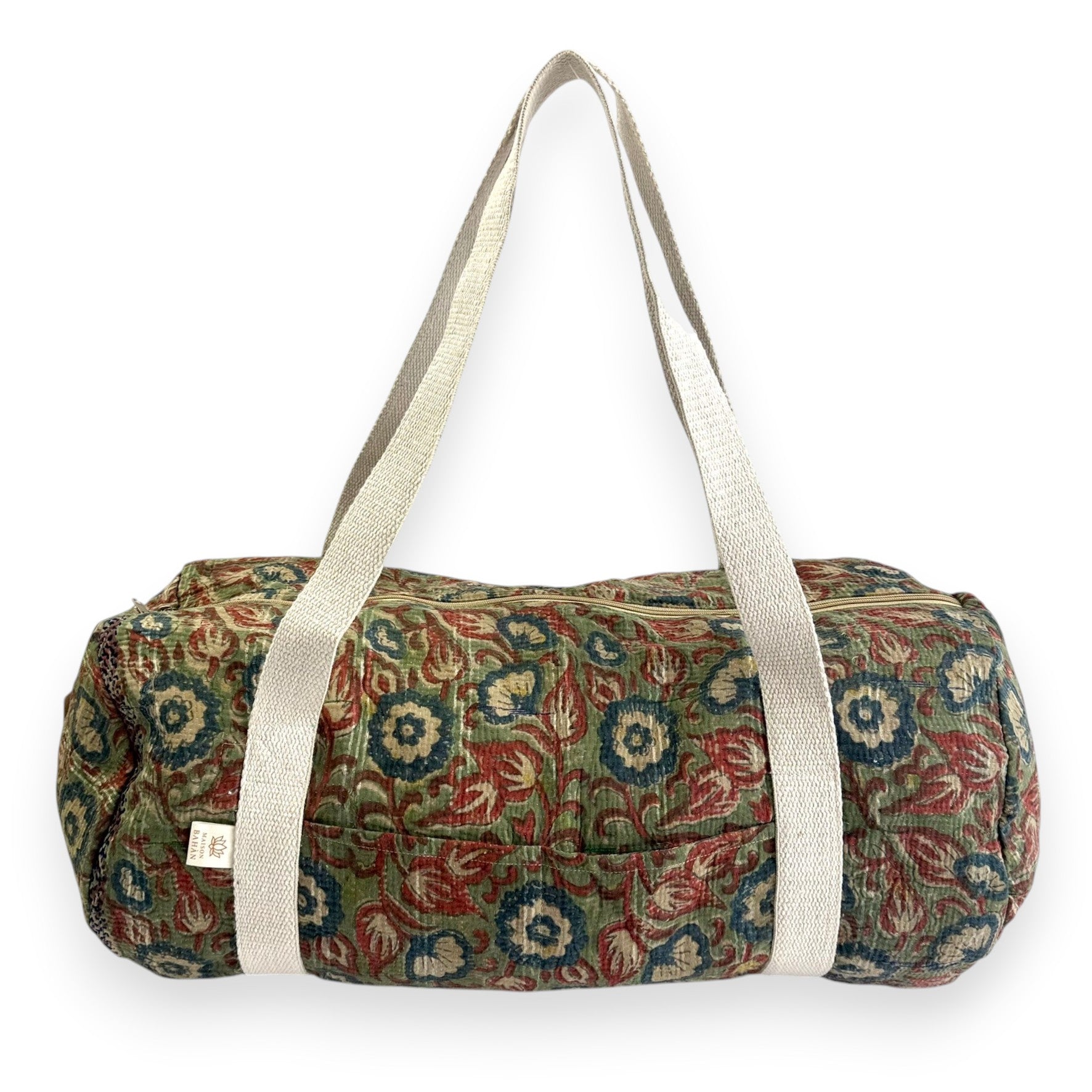 Sac week-end femme Kantha Bagru en coton artisanal vintage sac de voyage bohème Maison Bahan