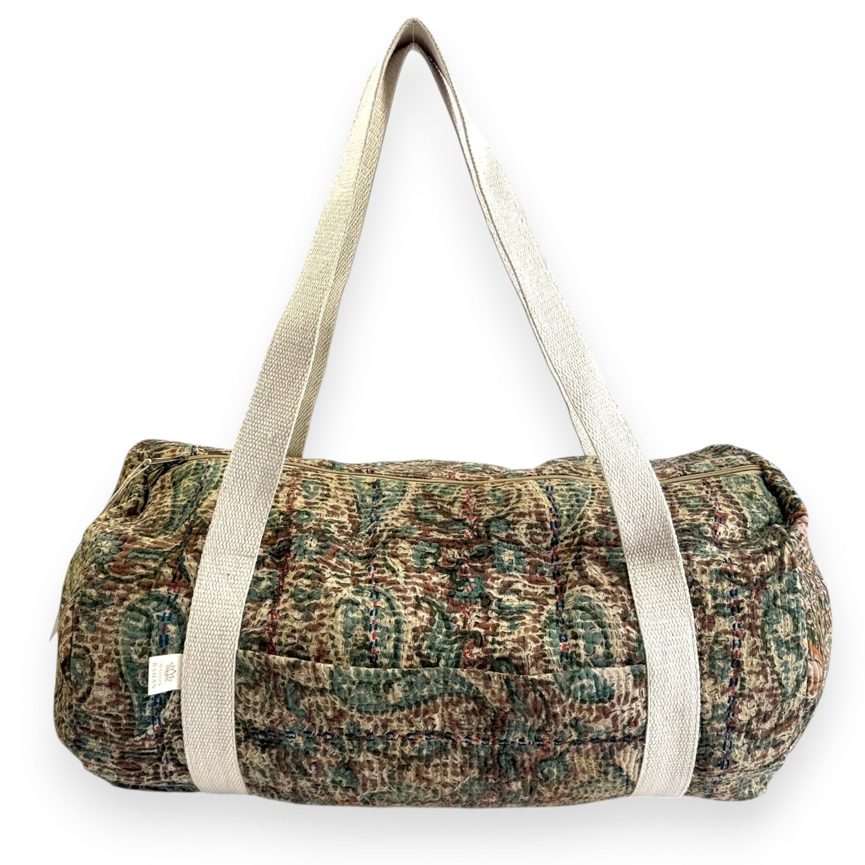 Sac week-end femme Kantha Bagru en coton artisanal vintage sac de voyage bohème Maison Bahan