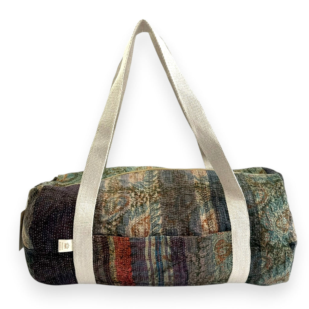 Sac week-end femme Kantha Bagru en coton artisanal vintage sac de voyage bohème Maison Bahan