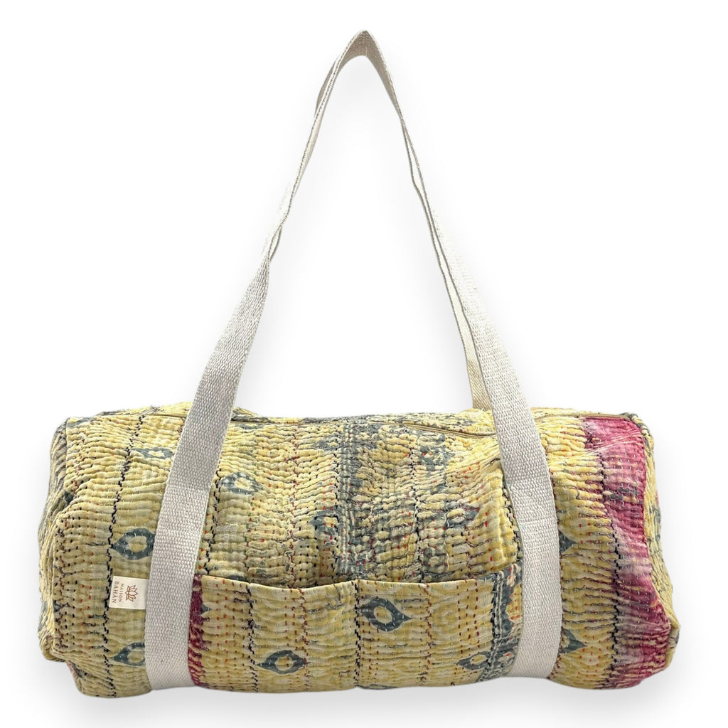Sac week-end femme Kantha Bagru en coton artisanal vintage sac de voyage bohème Maison Bahan