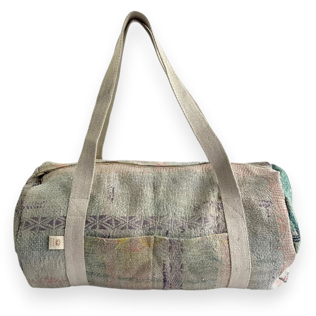 Sac week-end femme Kantha Bagru en coton artisanal vintage sac de voyage bohème Maison Bahan