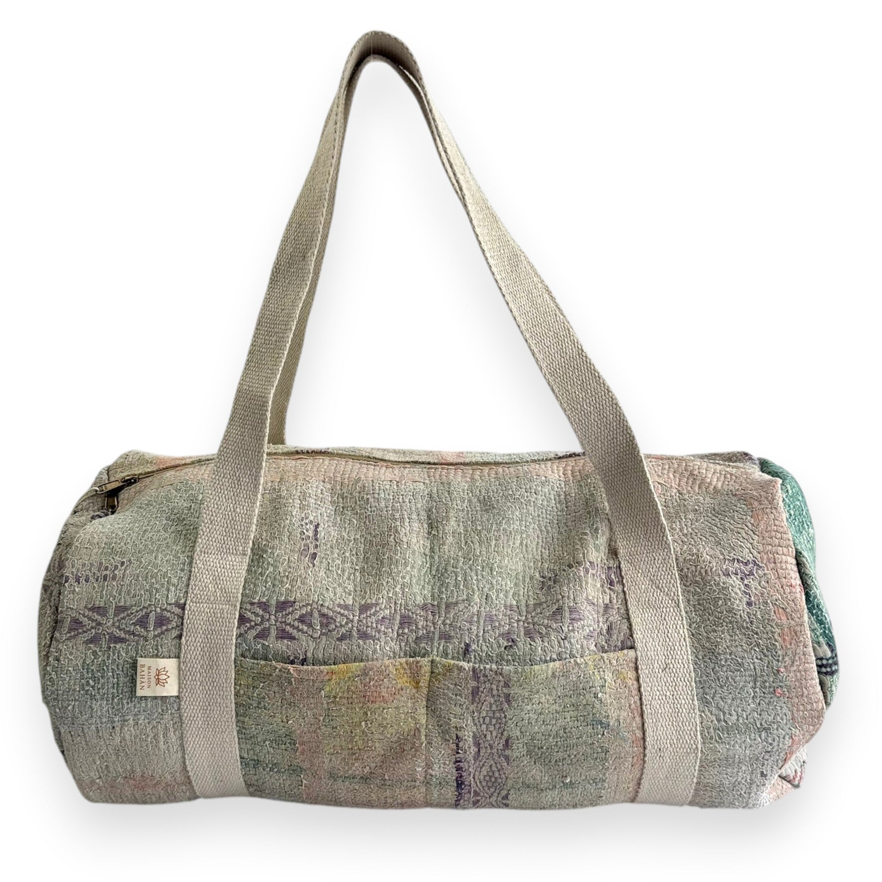 Sac week-end femme Kantha Bagru en coton artisanal vintage sac de voyage bohème Maison Bahan