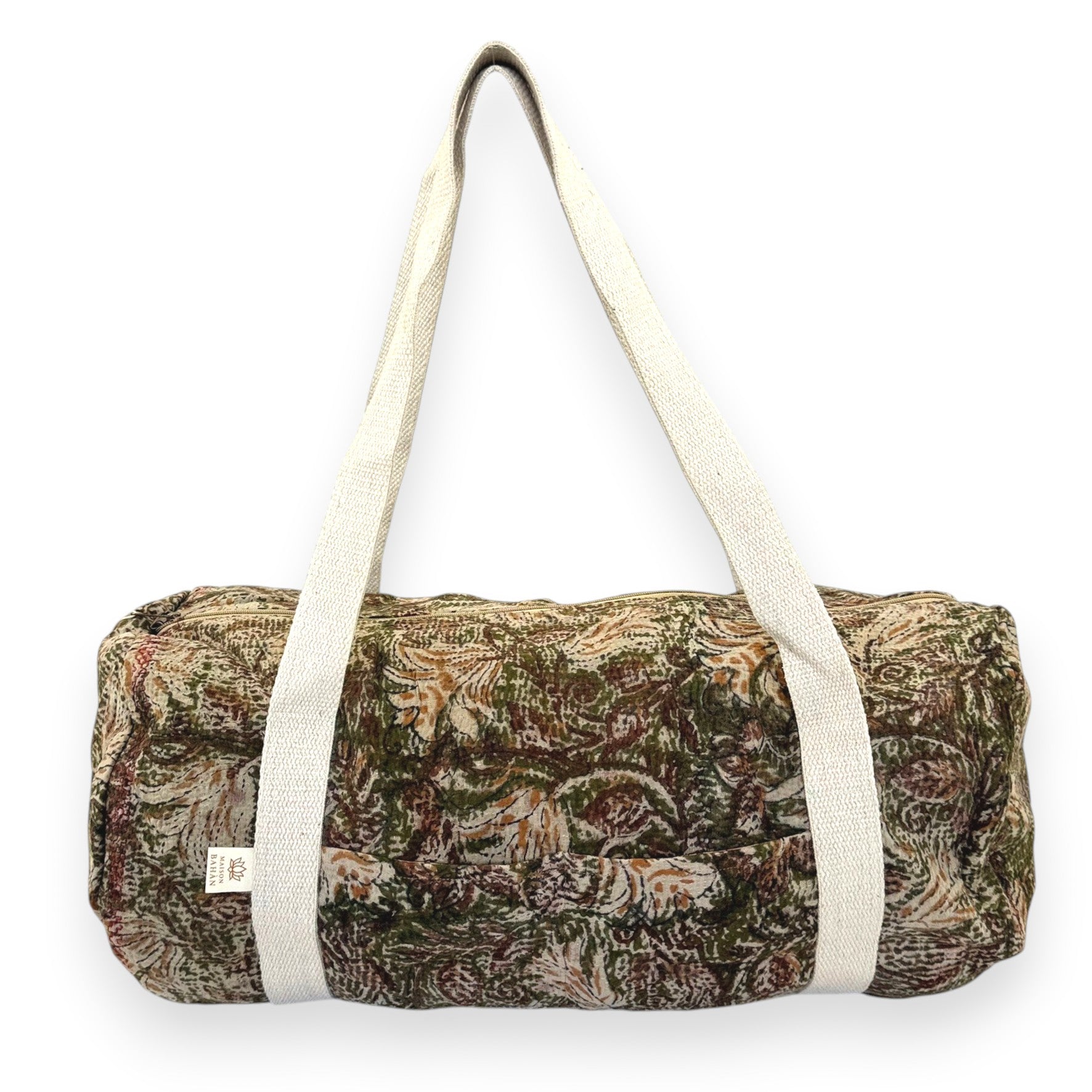 Sac week-end femme Kantha Bagru en coton artisanal vintage sac de voyage bohème Maison Bahan