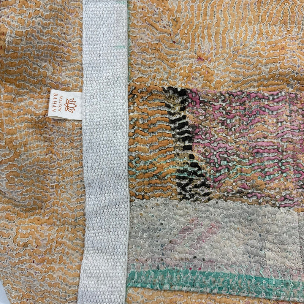 Sac week-end femme Kantha Bagru en coton artisanal vintage sac de voyage bohème Maison Bahan