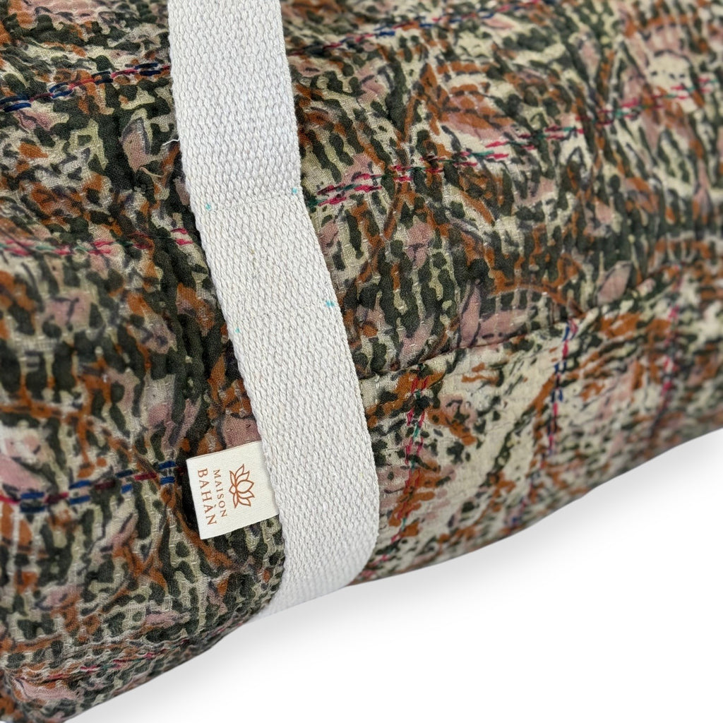 Sac week-end femme Kantha Bagru en coton artisanal vintage sac de voyage bohème Maison Bahan