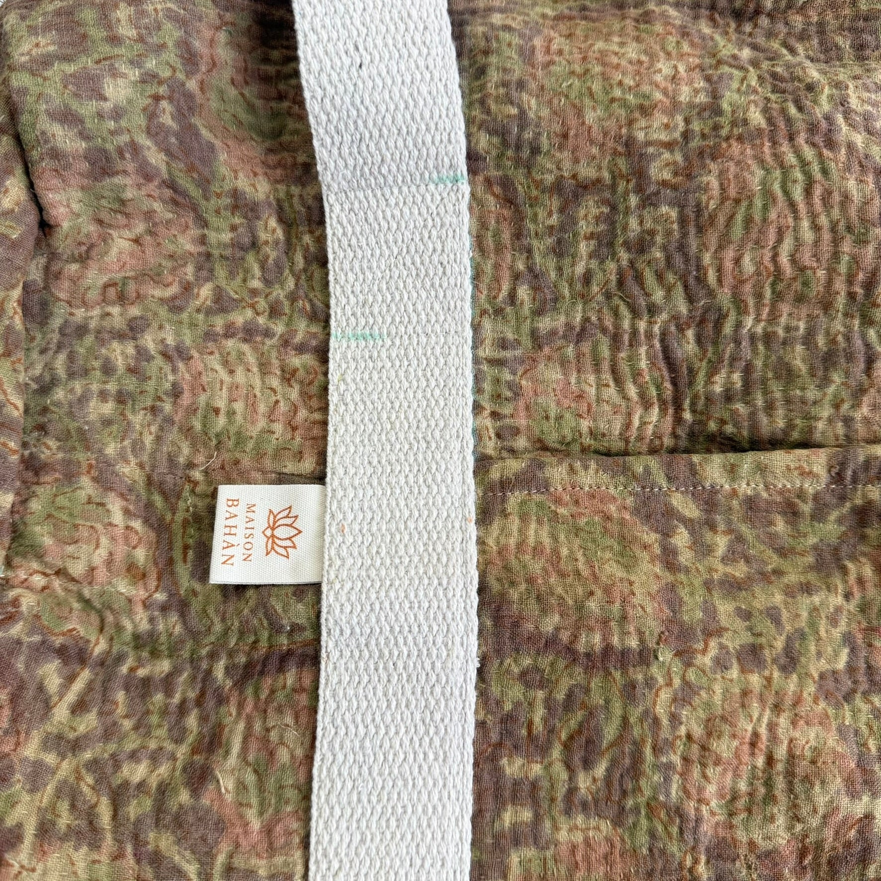 Sac week-end femme Kantha Bagru en coton artisanal vintage sac de voyage bohème Maison Bahan