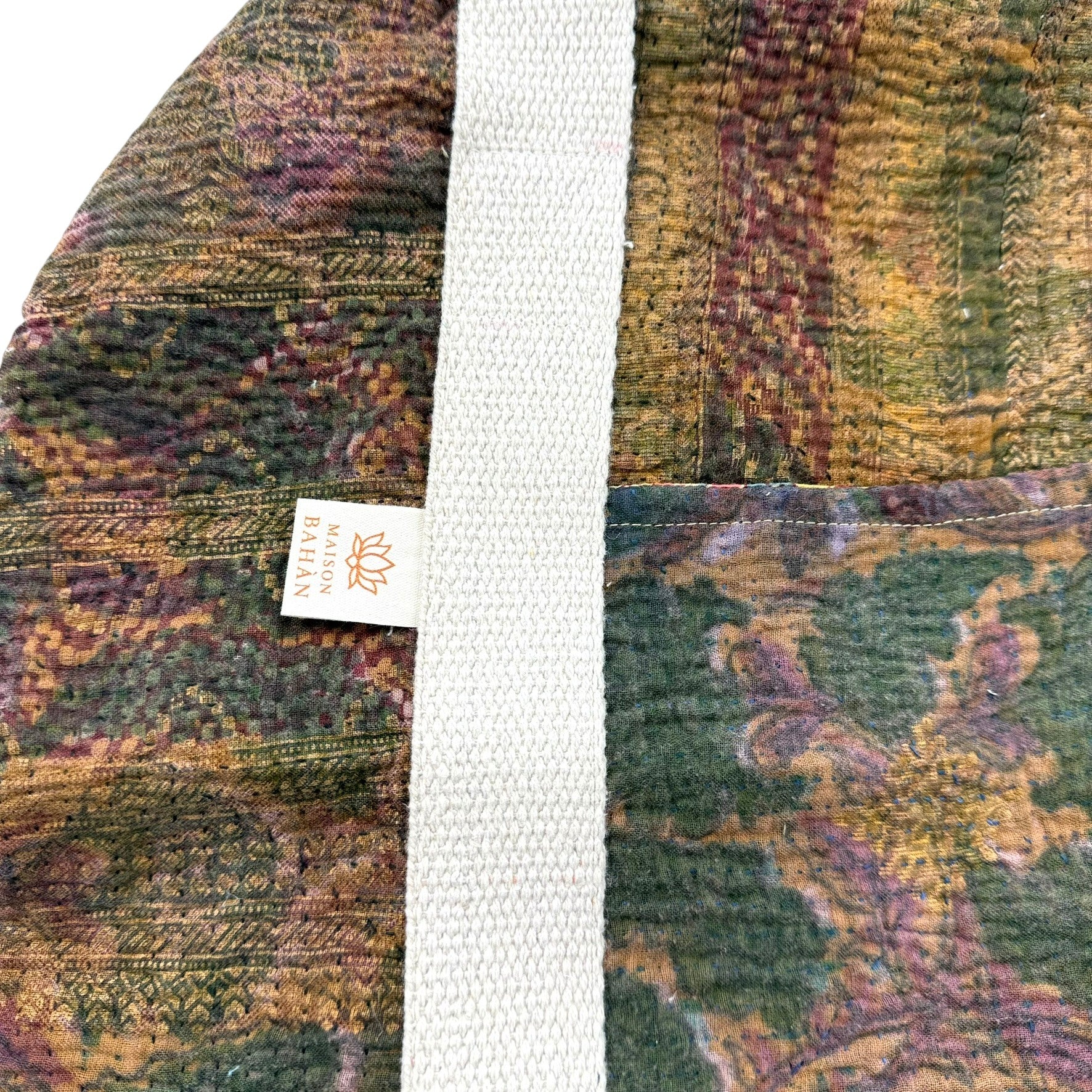 Sac week-end femme Kantha Bagru en coton artisanal vintage sac de voyage bohème Maison Bahan