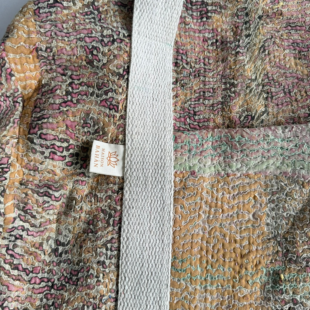 Sac week-end femme Kantha Bagru en coton artisanal vintage sac de voyage bohème Maison Bahan