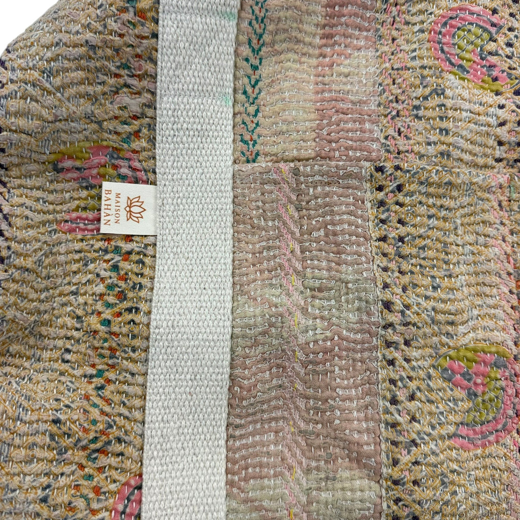Sac week-end femme Kantha Bagru en coton artisanal vintage sac de voyage bohème Maison Bahan