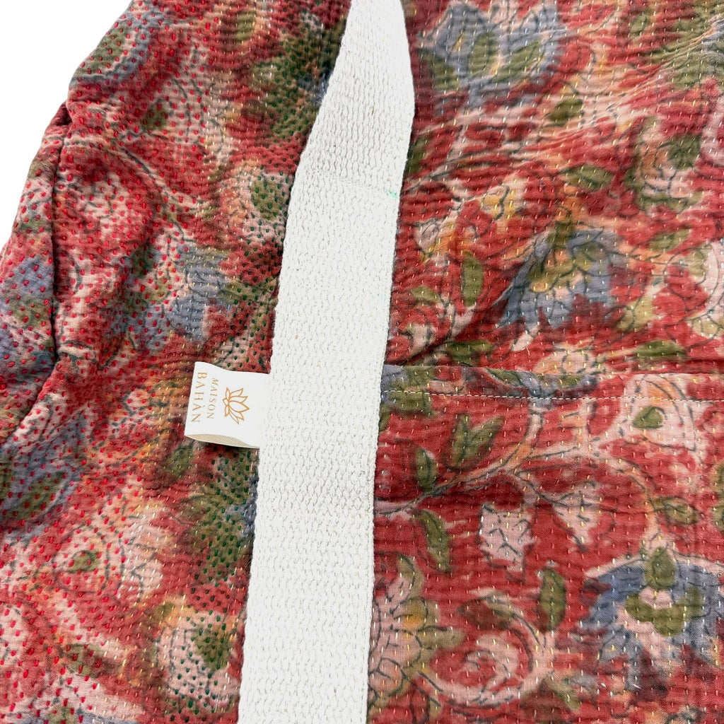 Sac week-end femme Kantha Bagru en coton artisanal vintage sac de voyage bohème Maison Bahan