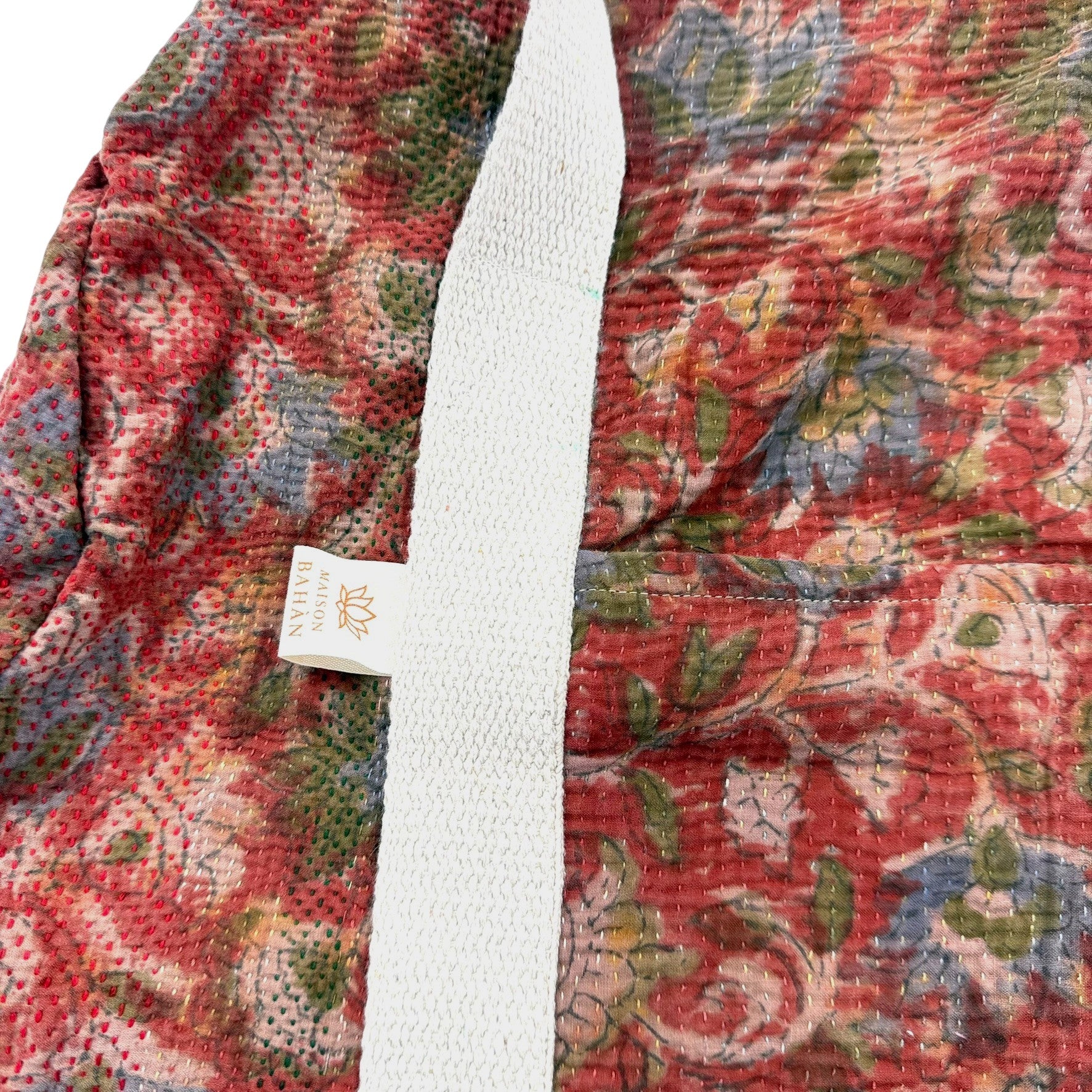 Sac week-end femme Kantha Bagru en coton artisanal vintage sac de voyage bohème Maison Bahan