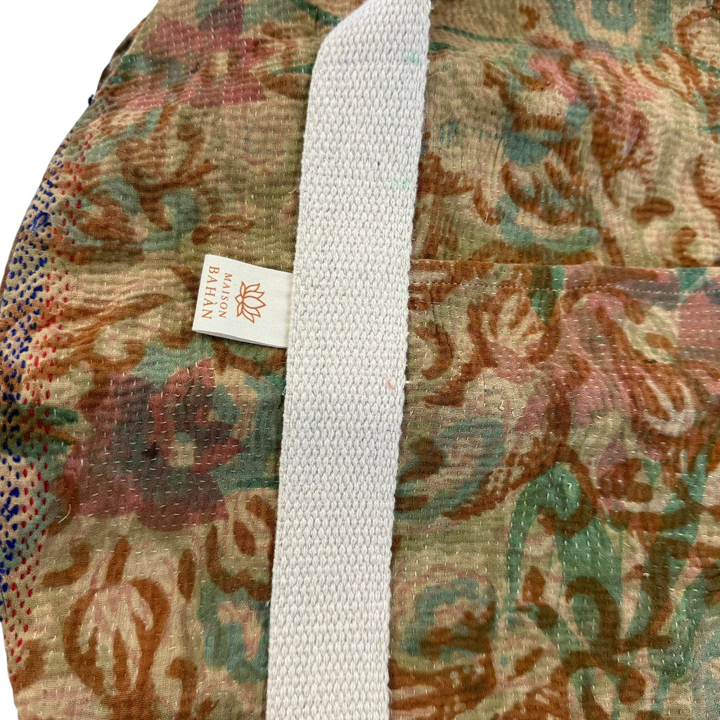 Sac week-end femme Kantha Bagru en coton artisanal vintage sac de voyage bohème Maison Bahan