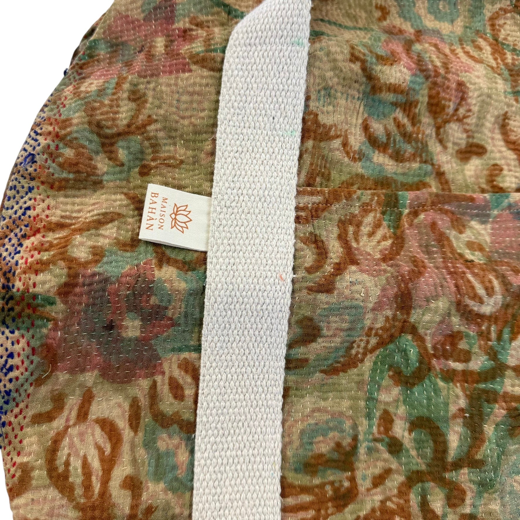 Sac week-end femme Kantha Bagru en coton artisanal vintage sac de voyage bohème Maison Bahan