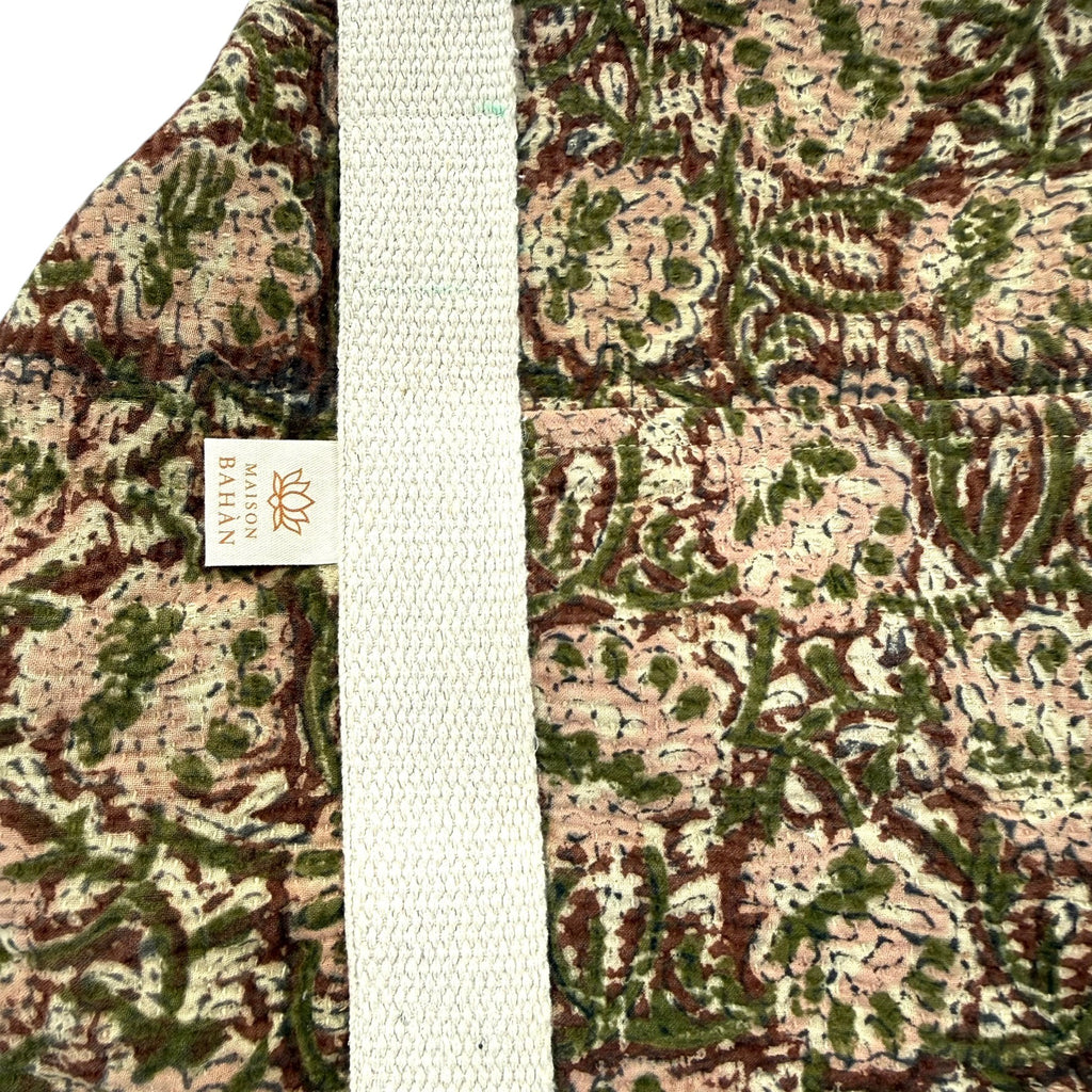 Sac week-end femme Kantha Bagru en coton artisanal vintage sac de voyage bohème Maison Bahan