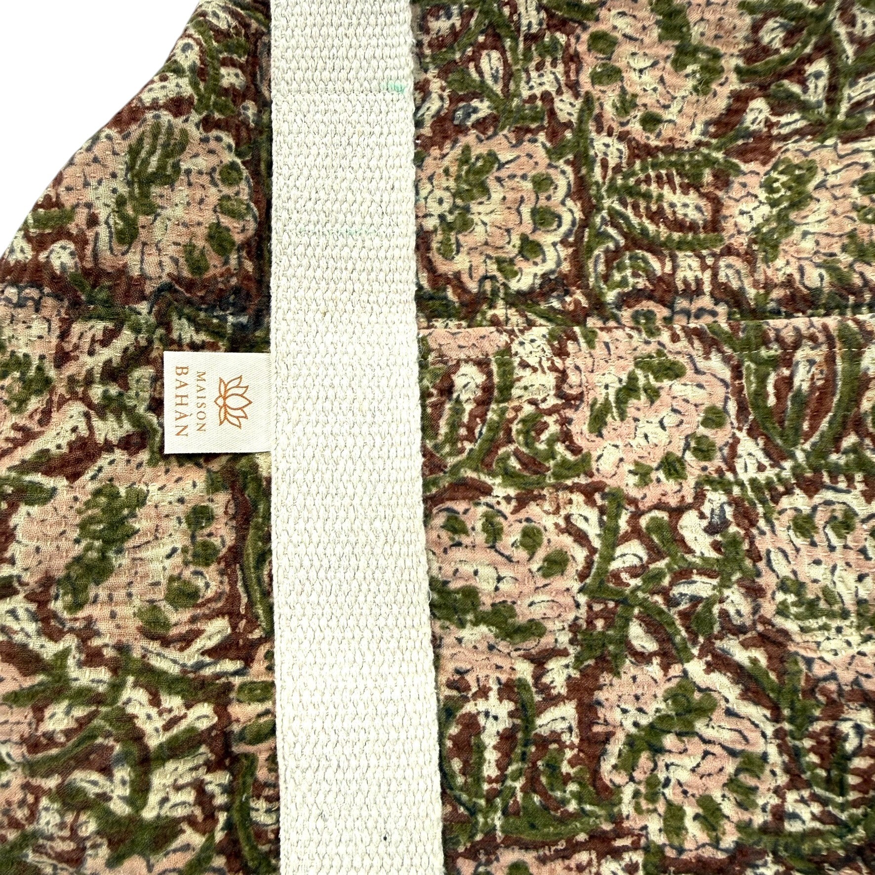 Sac week-end femme Kantha Bagru en coton artisanal vintage sac de voyage bohème Maison Bahan