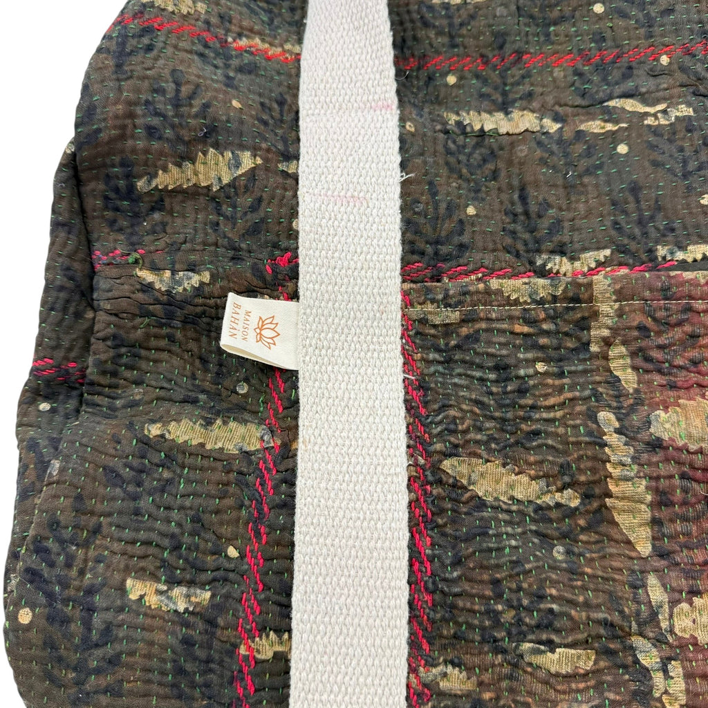 Sac week-end femme Kantha Bagru en coton artisanal vintage sac de voyage bohème Maison Bahan
