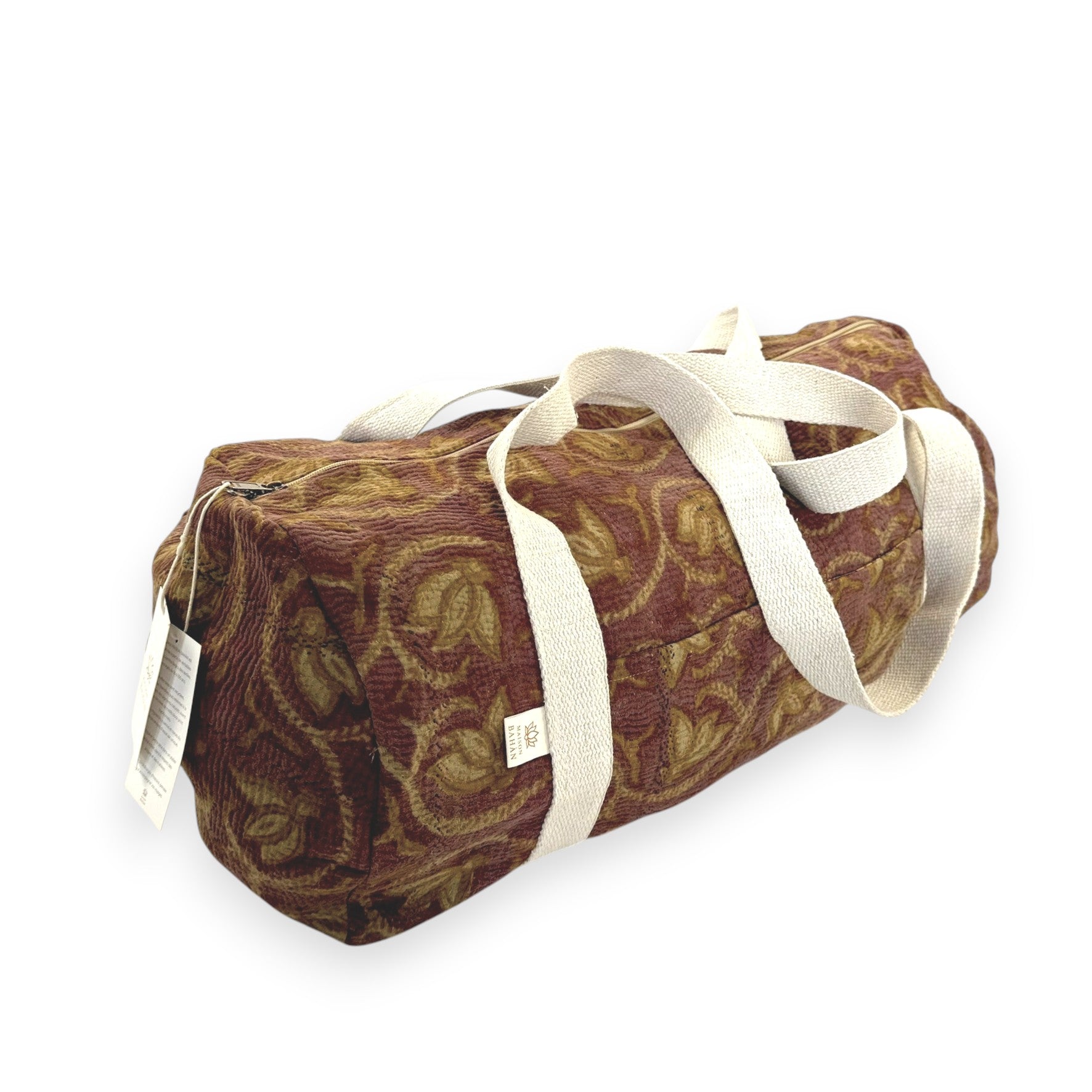 Sac week-end femme Kantha Bagru en coton artisanal vintage sac de voyage bohème Maison Bahan
