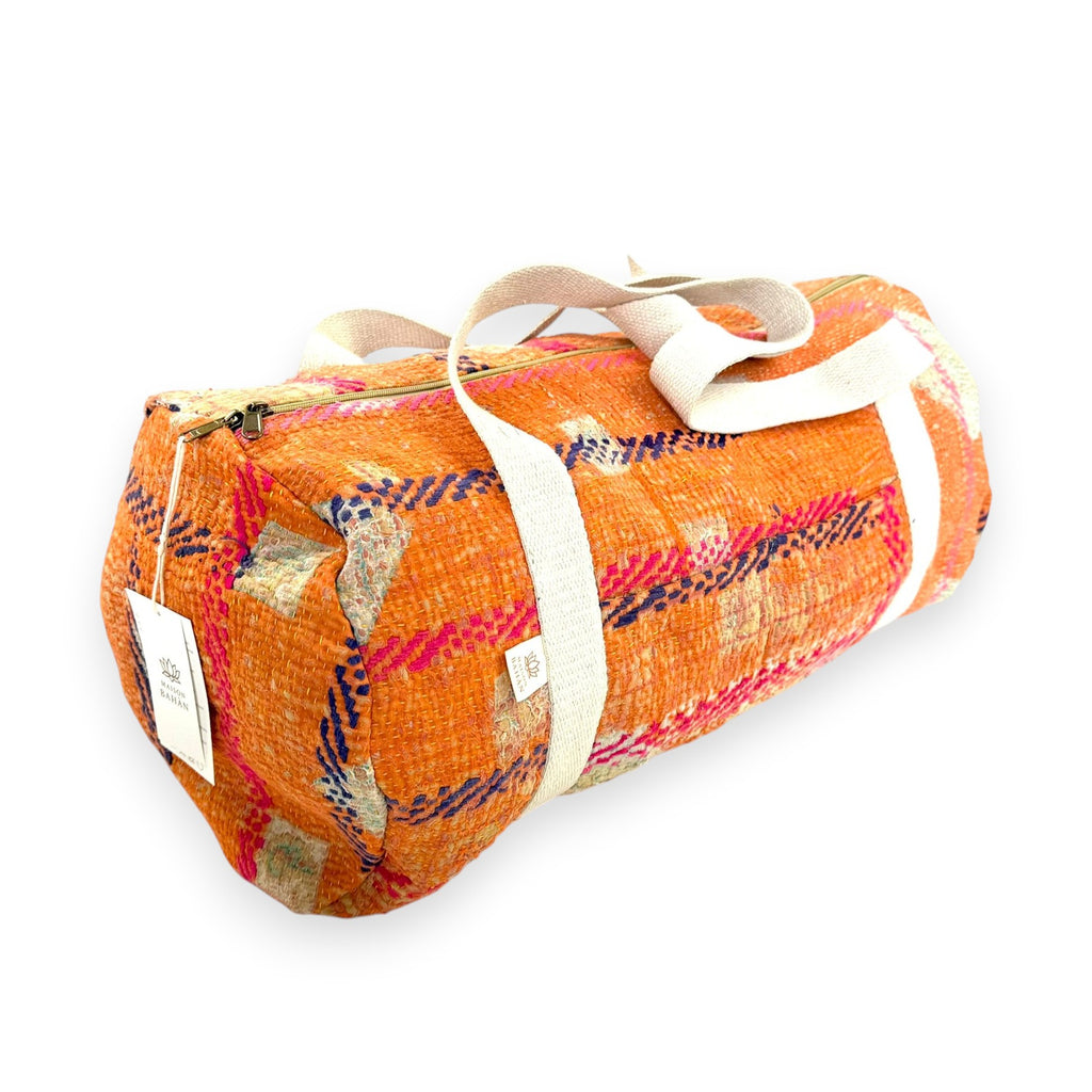 Sac week-end femme Kantha Bagru en coton artisanal vintage sac de voyage bohème Maison Bahan