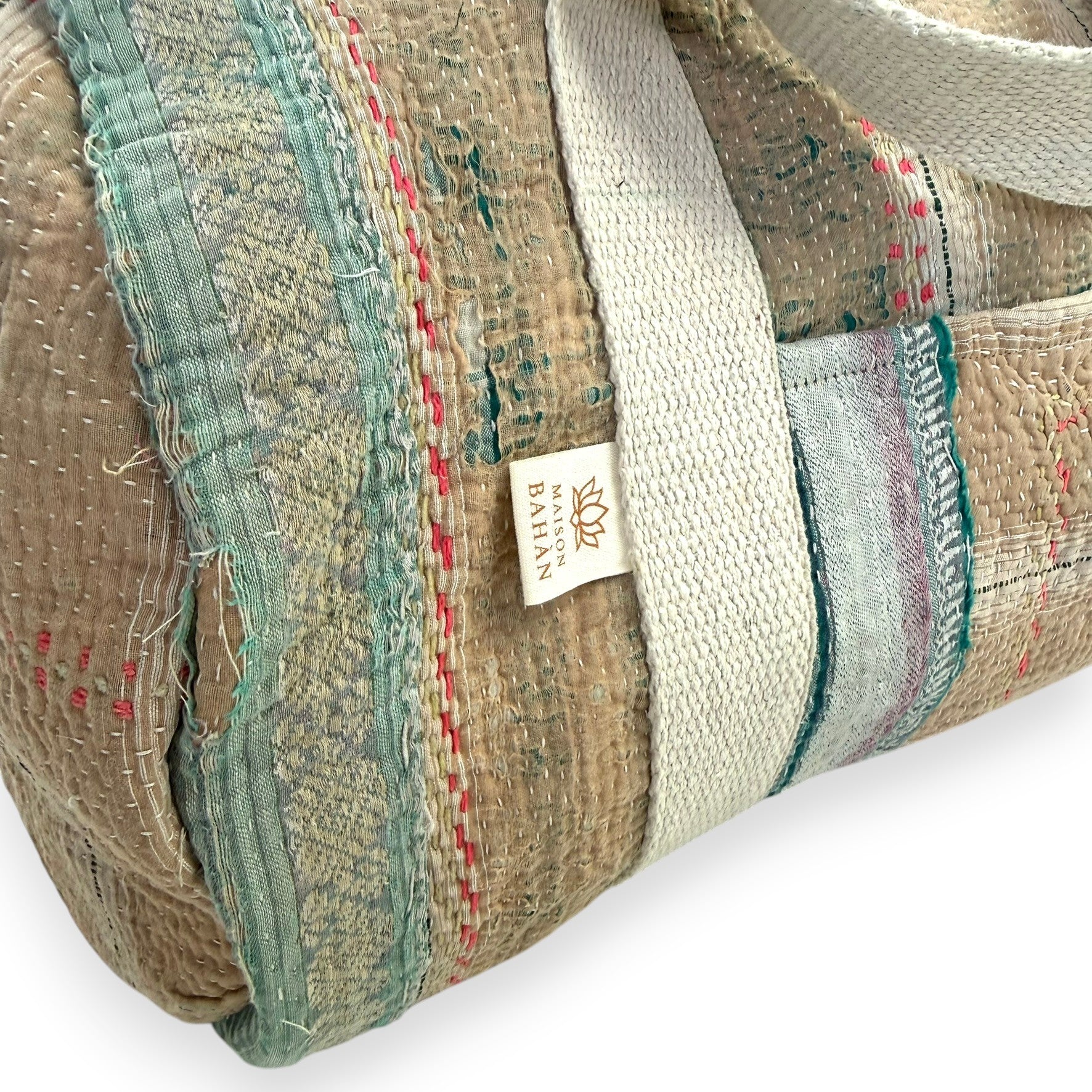 Sac week-end femme Kantha Bagru en coton artisanal vintage sac de voyage bohème Maison Bahan