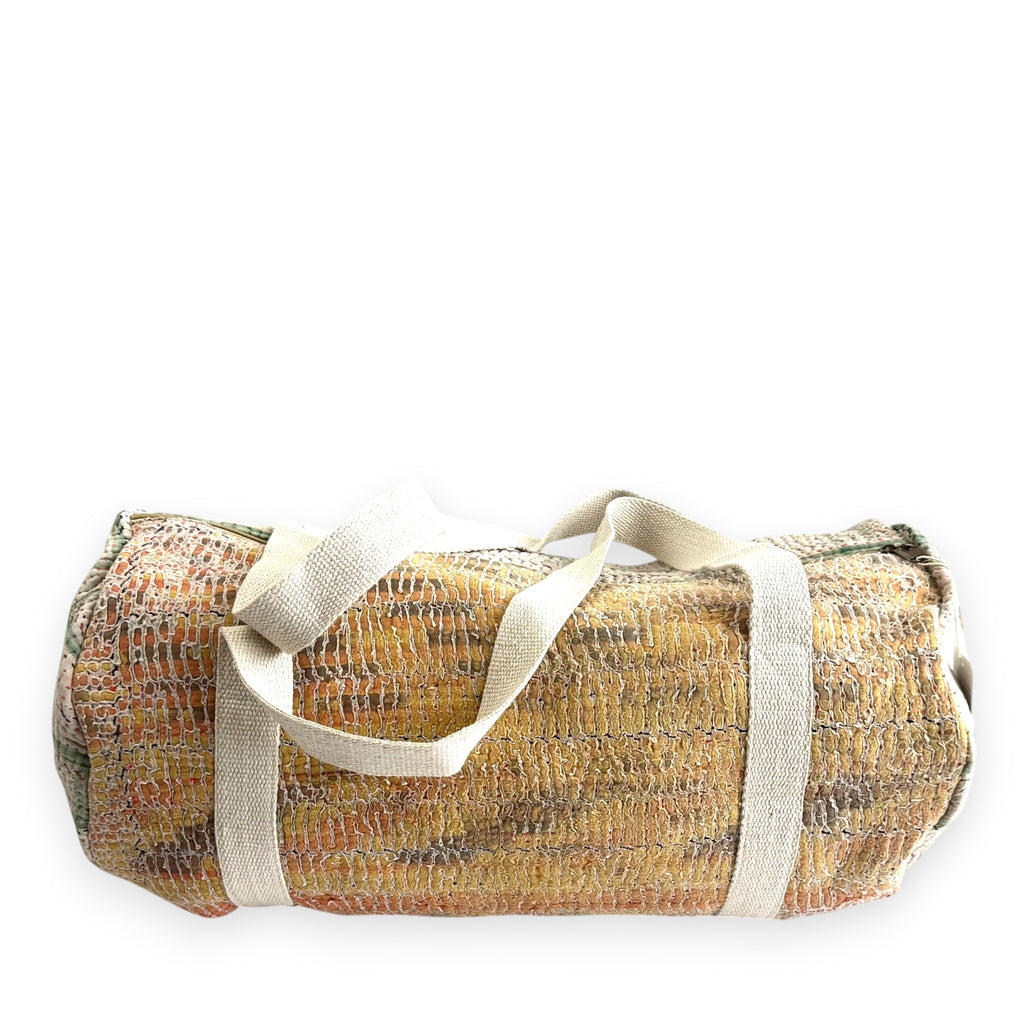 Sac week-end femme Kantha Bagru en coton artisanal vintage sac de voyage bohème Maison Bahan