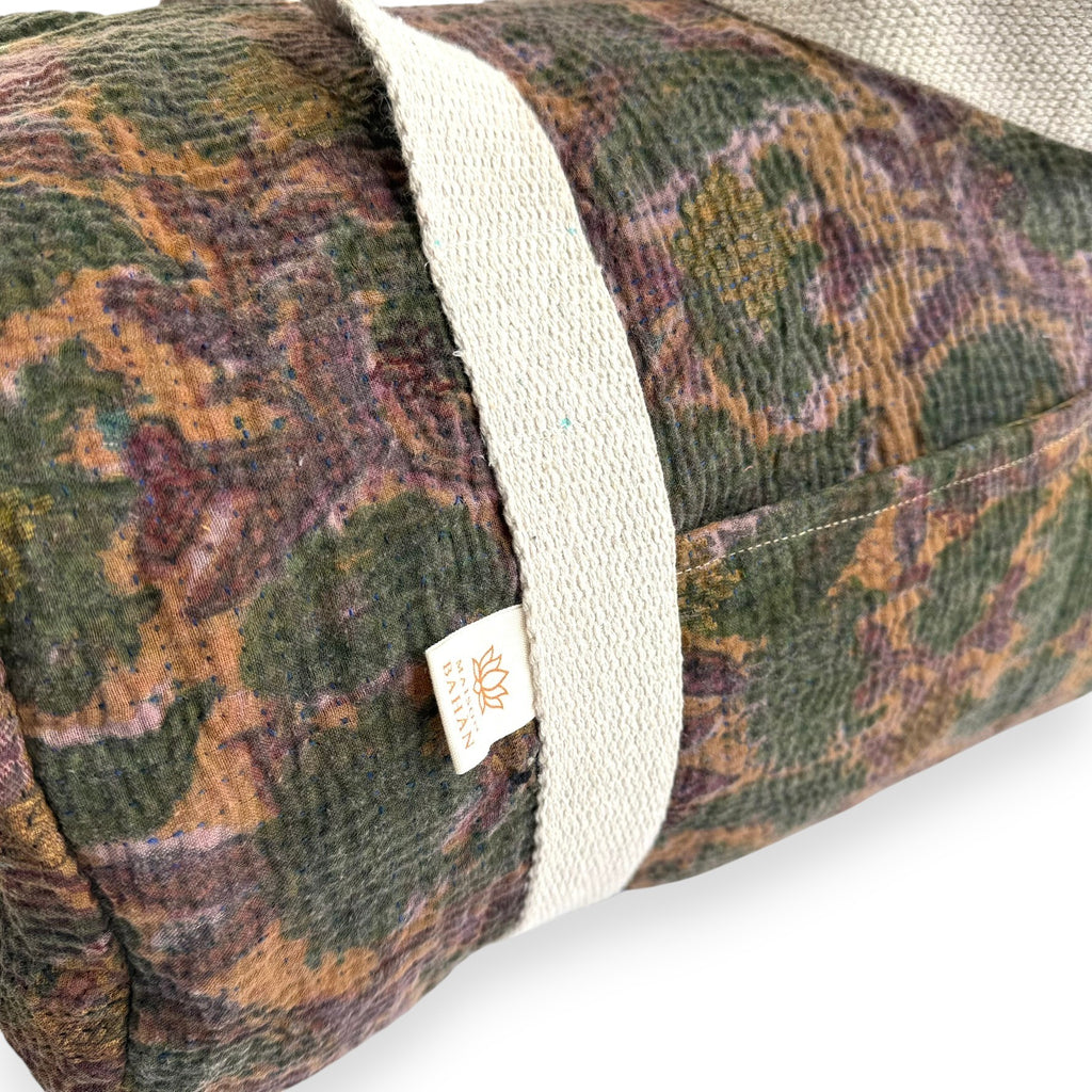 Sac week-end femme Kantha Bagru en coton artisanal vintage sac de voyage bohème Maison Bahan