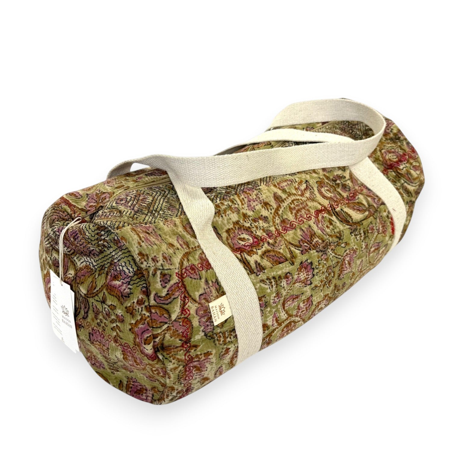 Sac week-end femme Kantha Bagru en coton artisanal vintage sac de voyage bohème Maison Bahan