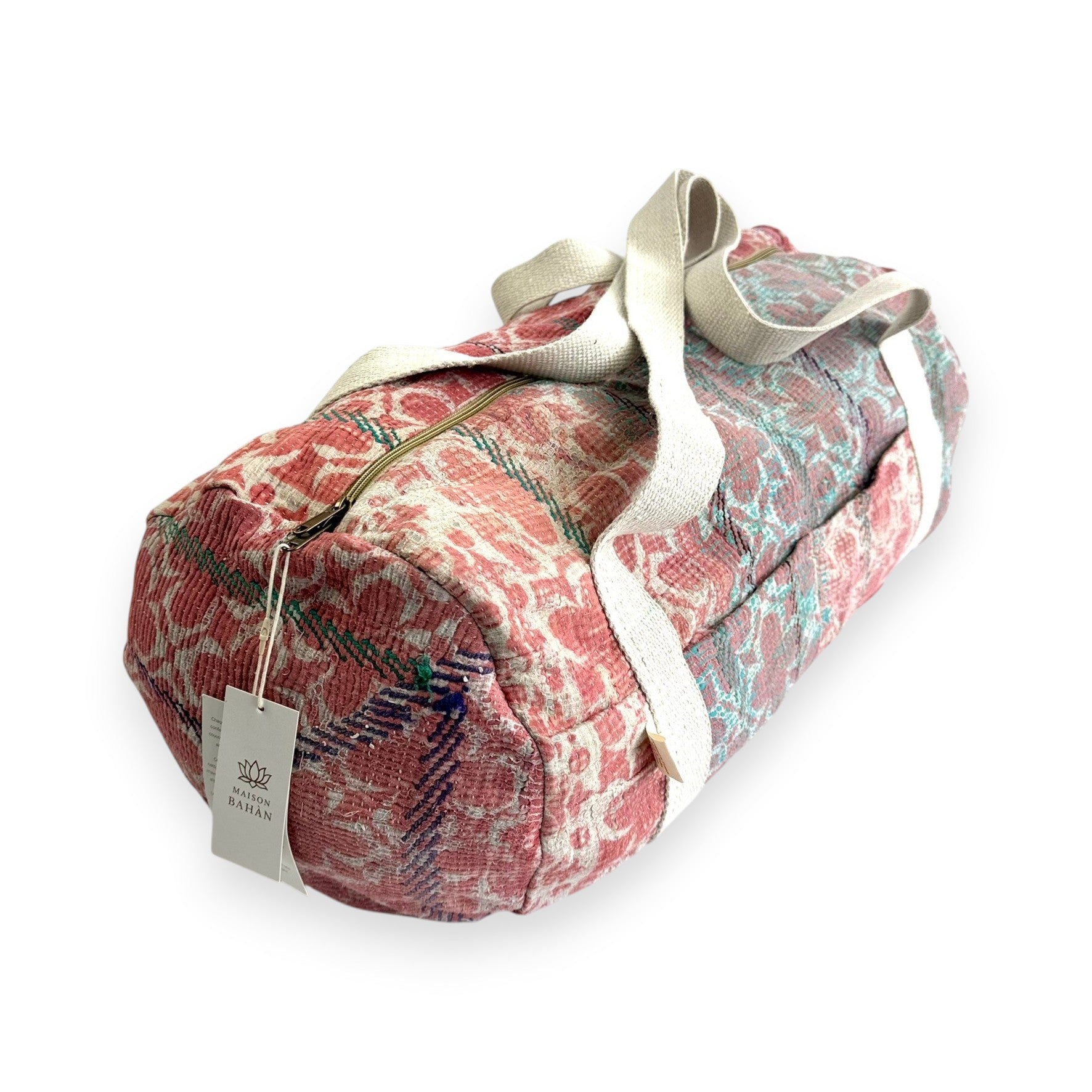 Sac week-end femme Kantha Bagru en coton artisanal vintage sac de voyage bohème Maison Bahan