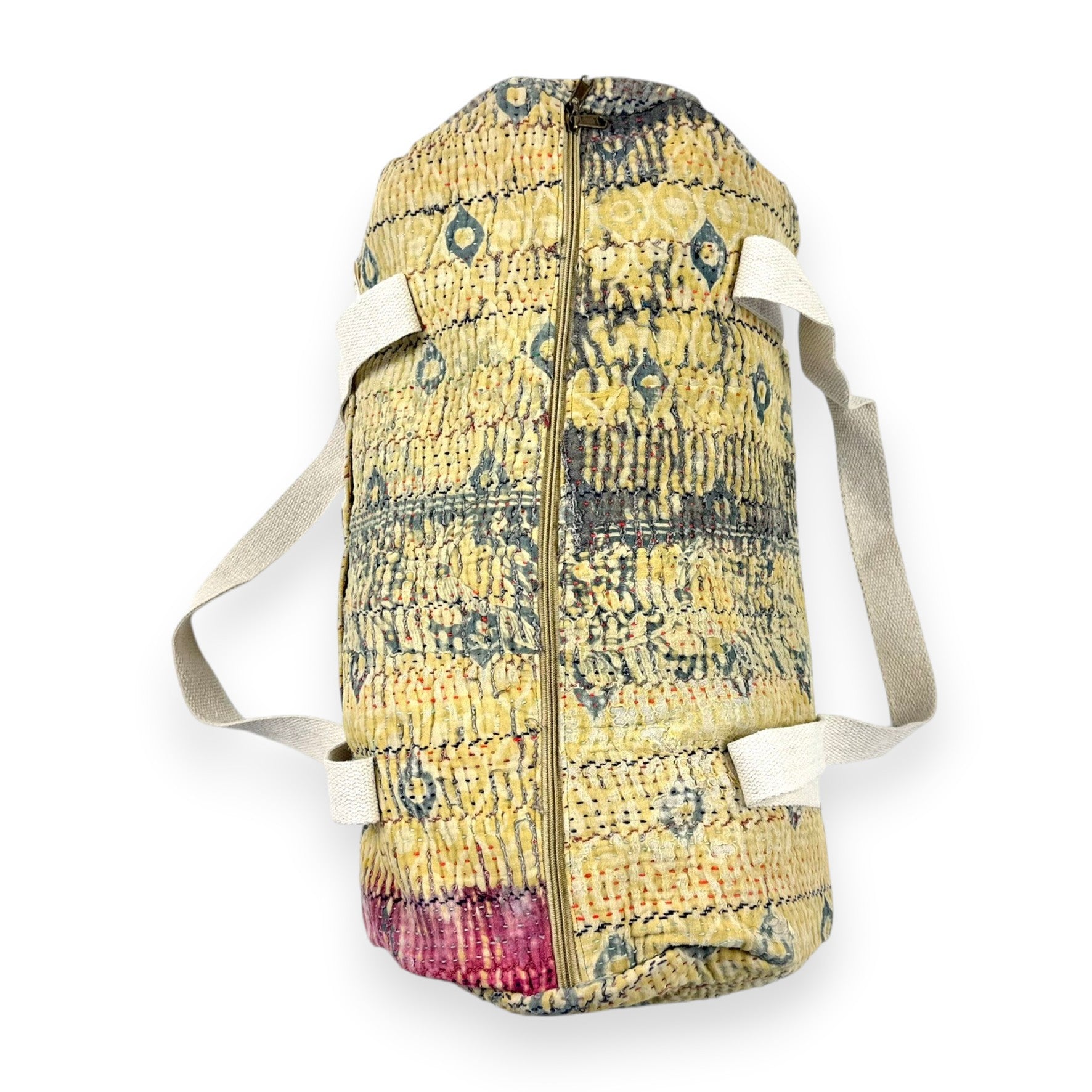 Sac week-end femme Kantha Bagru en coton artisanal vintage sac de voyage bohème Maison Bahan