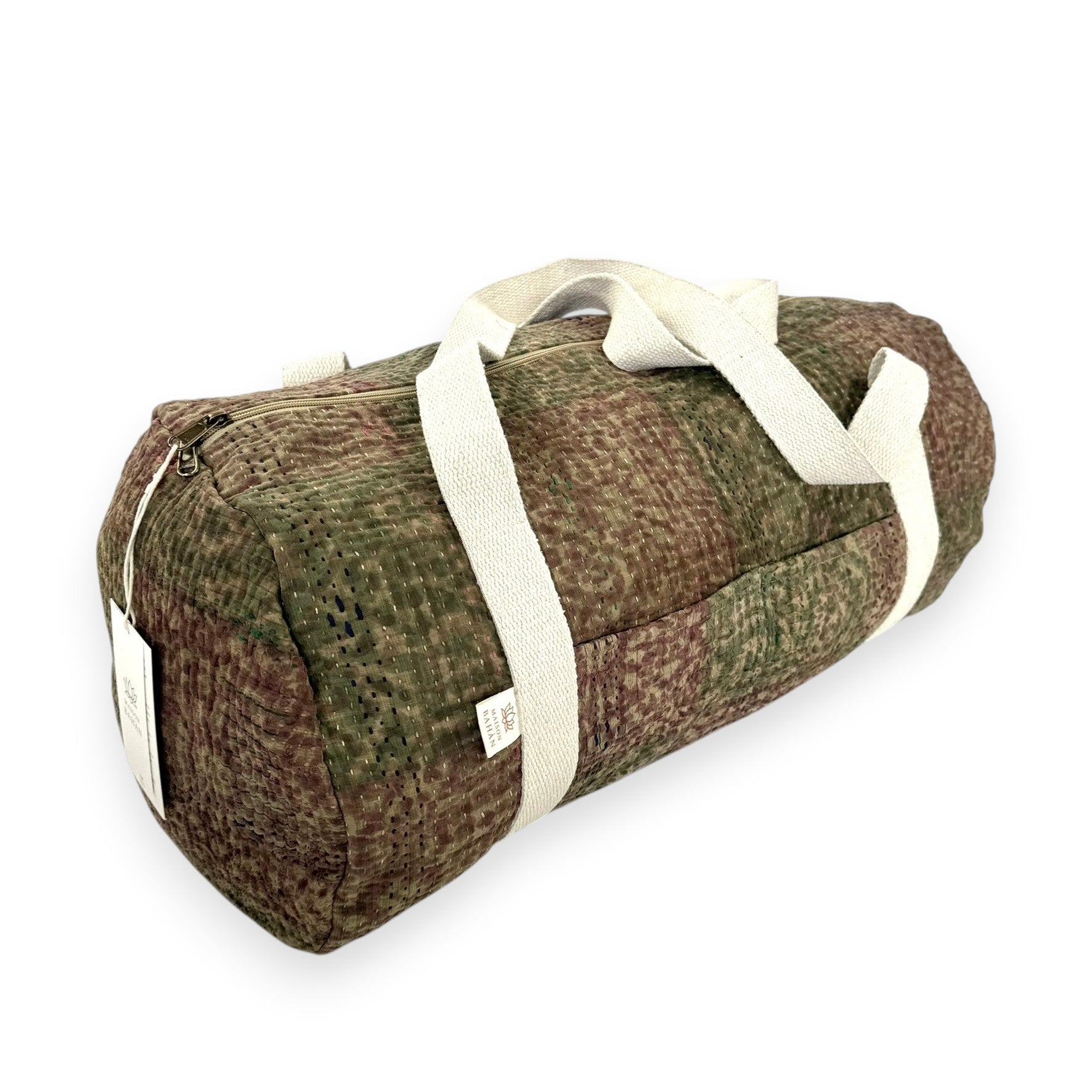 Sac week-end femme Kantha Bagru en coton artisanal vintage sac de voyage bohème Maison Bahan