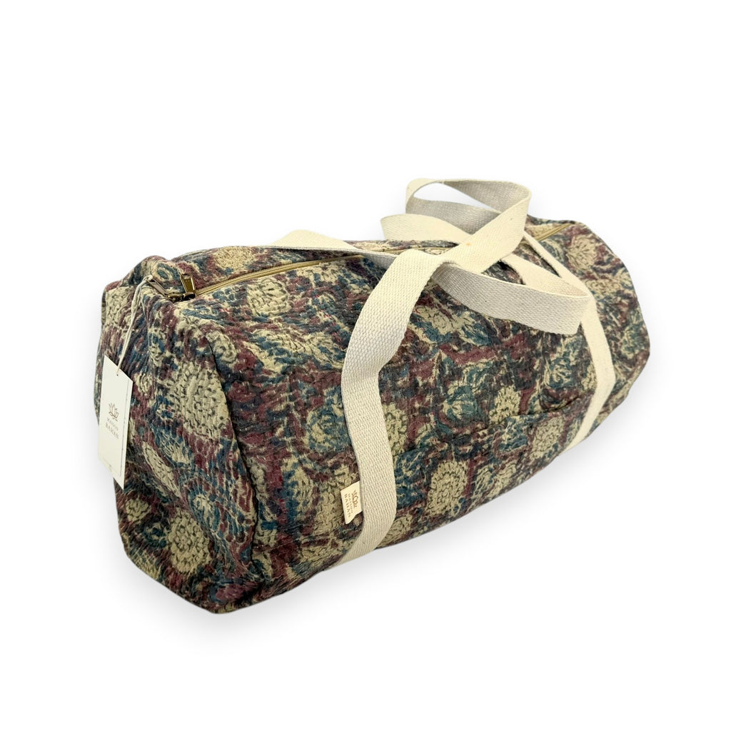 Sac week-end femme Kantha Bagru en coton artisanal vintage sac de voyage bohème Maison Bahan