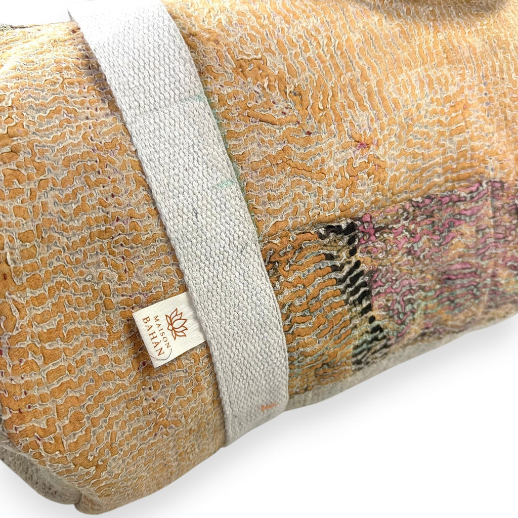 Sac week-end femme Kantha Bagru en coton artisanal vintage sac de voyage bohème Maison Bahan