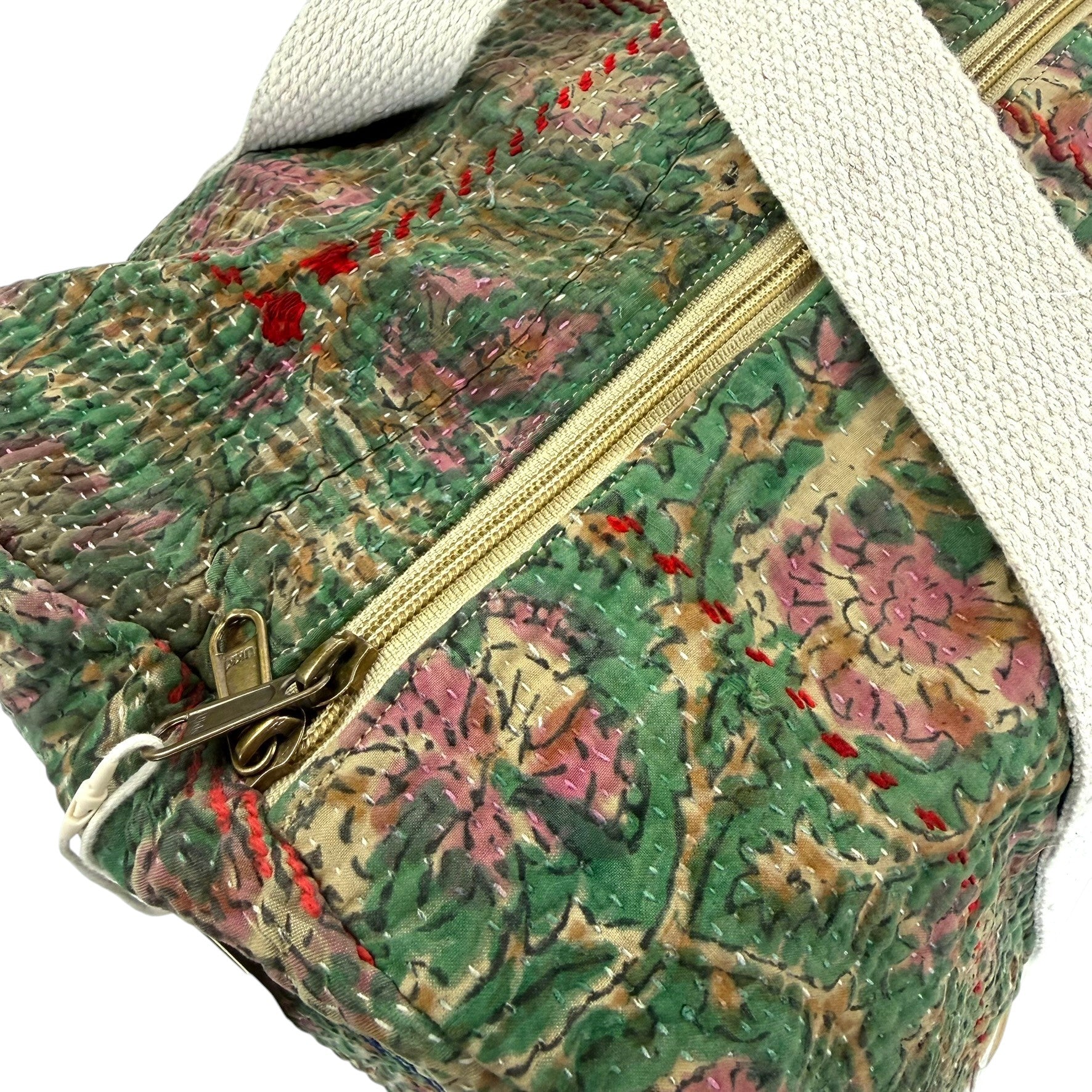 Sac week-end femme Kantha Bagru en coton artisanal vintage sac de voyage bohème Maison Bahan