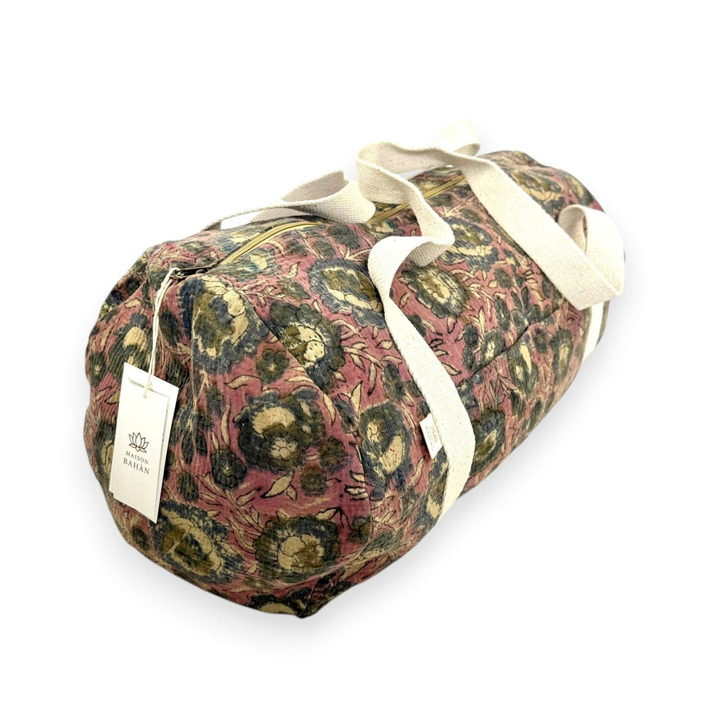 Sac week-end femme Kantha Bagru en coton artisanal vintage sac de voyage bohème Maison Bahan